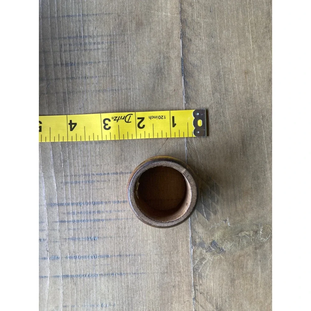 Vintage Knobler Taiwan Wood Napkin Rings Set of 7 Brown Double Groove MCM Rustic